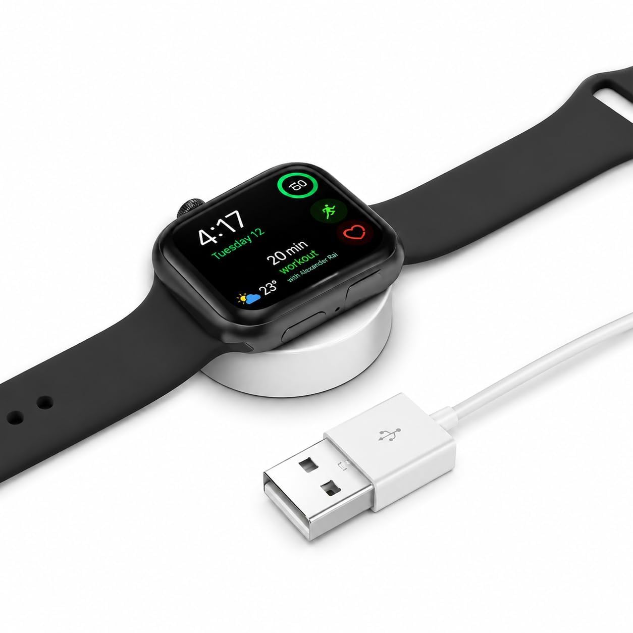 original for apple watch charger magnetic fast charging cable | dual-chip wireless charger compatible with iwatch series ultra/se/11/10/9/8/7/6/5/4/3/2,white,3.3ft