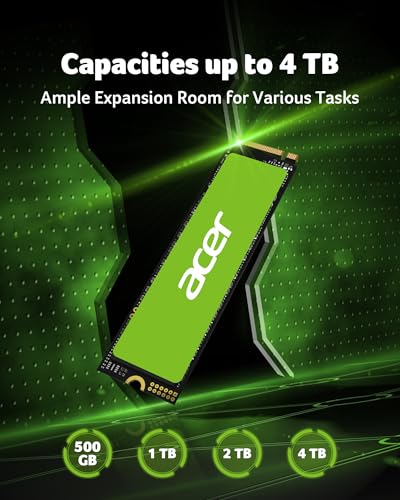 acer FA100 512GB M.2 SSD 2280 NVMe Gen3 x4 Internal Solid Stat