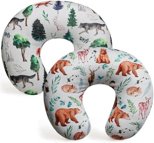 Pink Cow Print Nursing Pillow Cover – Soft, Washable Breastfeeding Cover For New Moms
