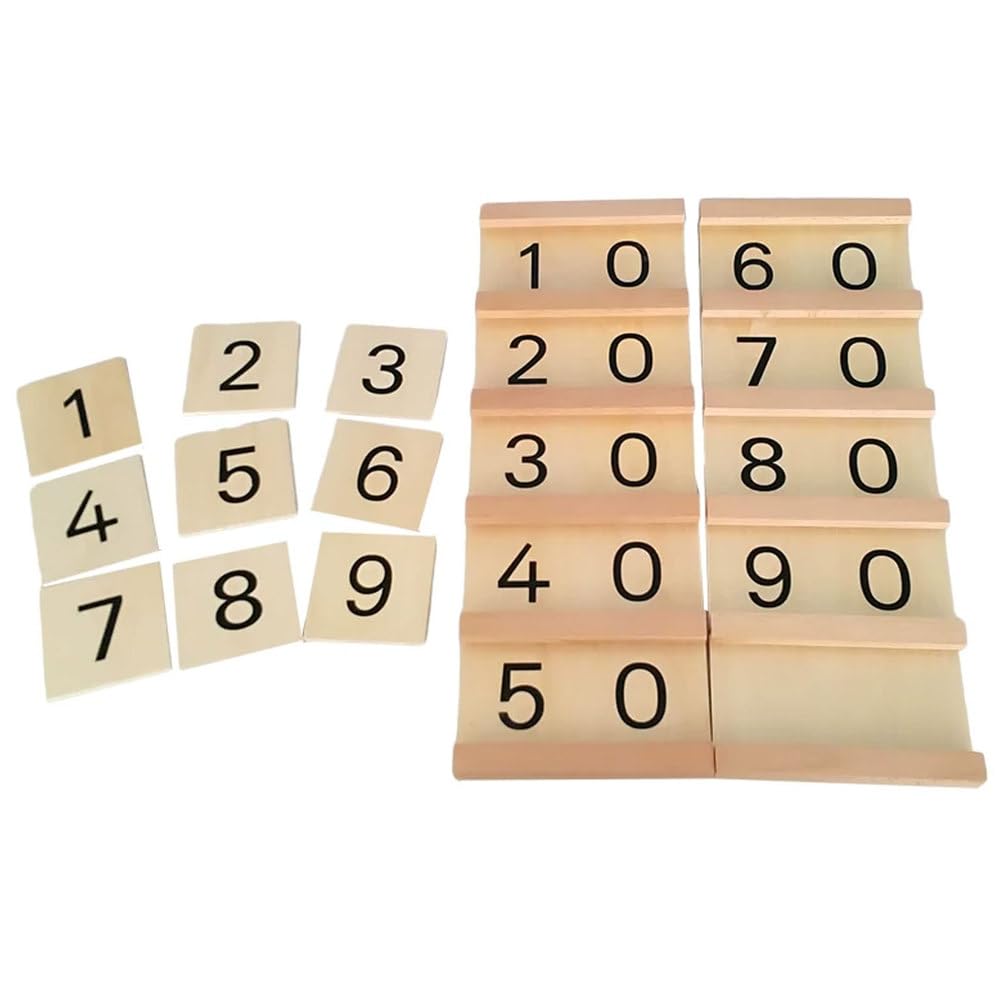 Giocattolo educativo Montessori Tavole Numeri Legno Ragazzi e Decine | Materiali di matematica, supporto didattico per l'educazione precoce della scuola materna e il riconoscimento dei numeri