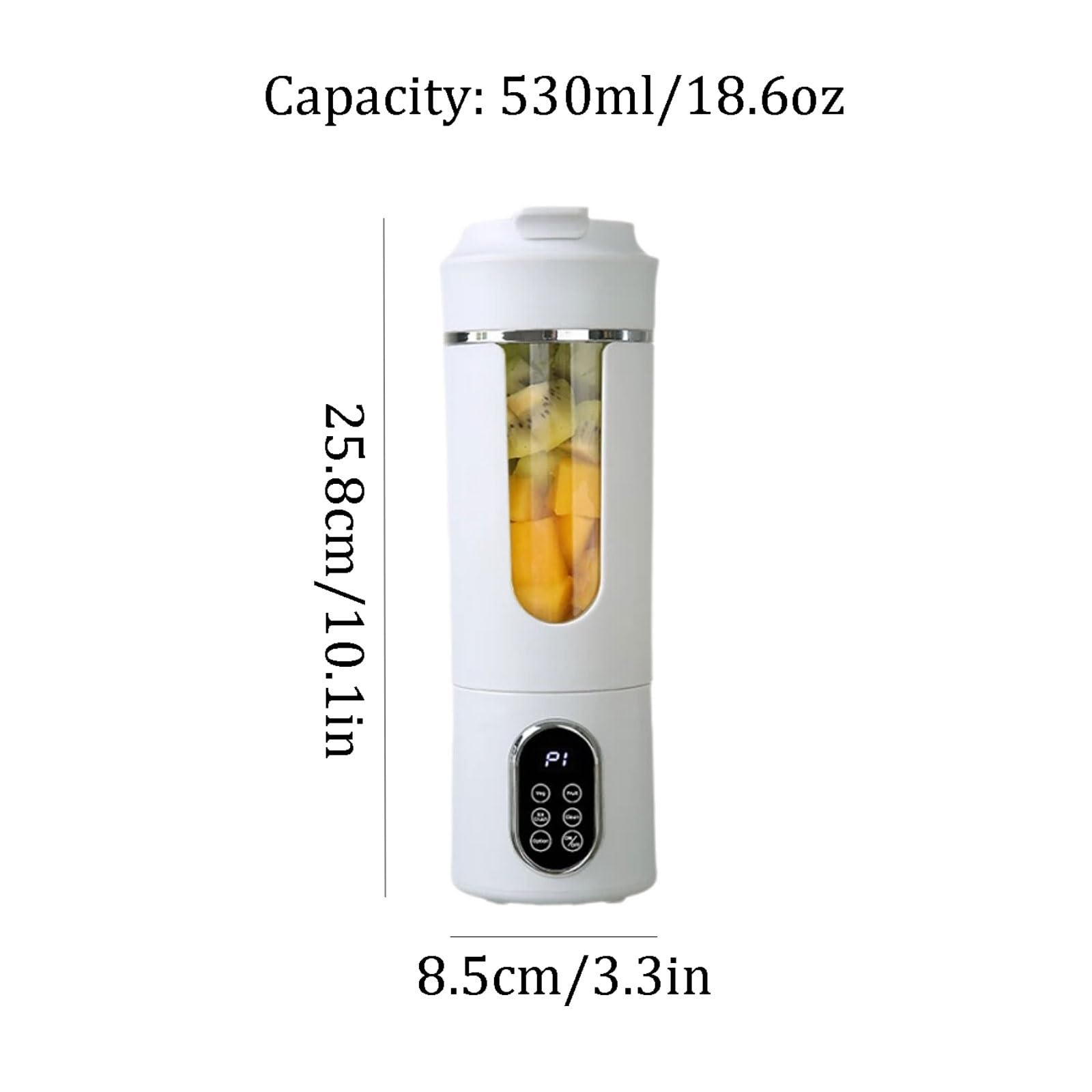 Potente Frullatore portatile in plastica Spremiagrumi personale a 12 lame Frullatore personale regolabile for frullati e frullati USB ricaricabile compatto(Groen)