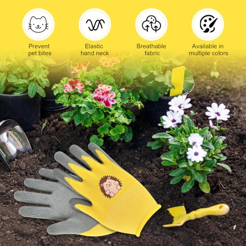 3 Paia Guanti da Giardinaggio per Bambini, Guanti