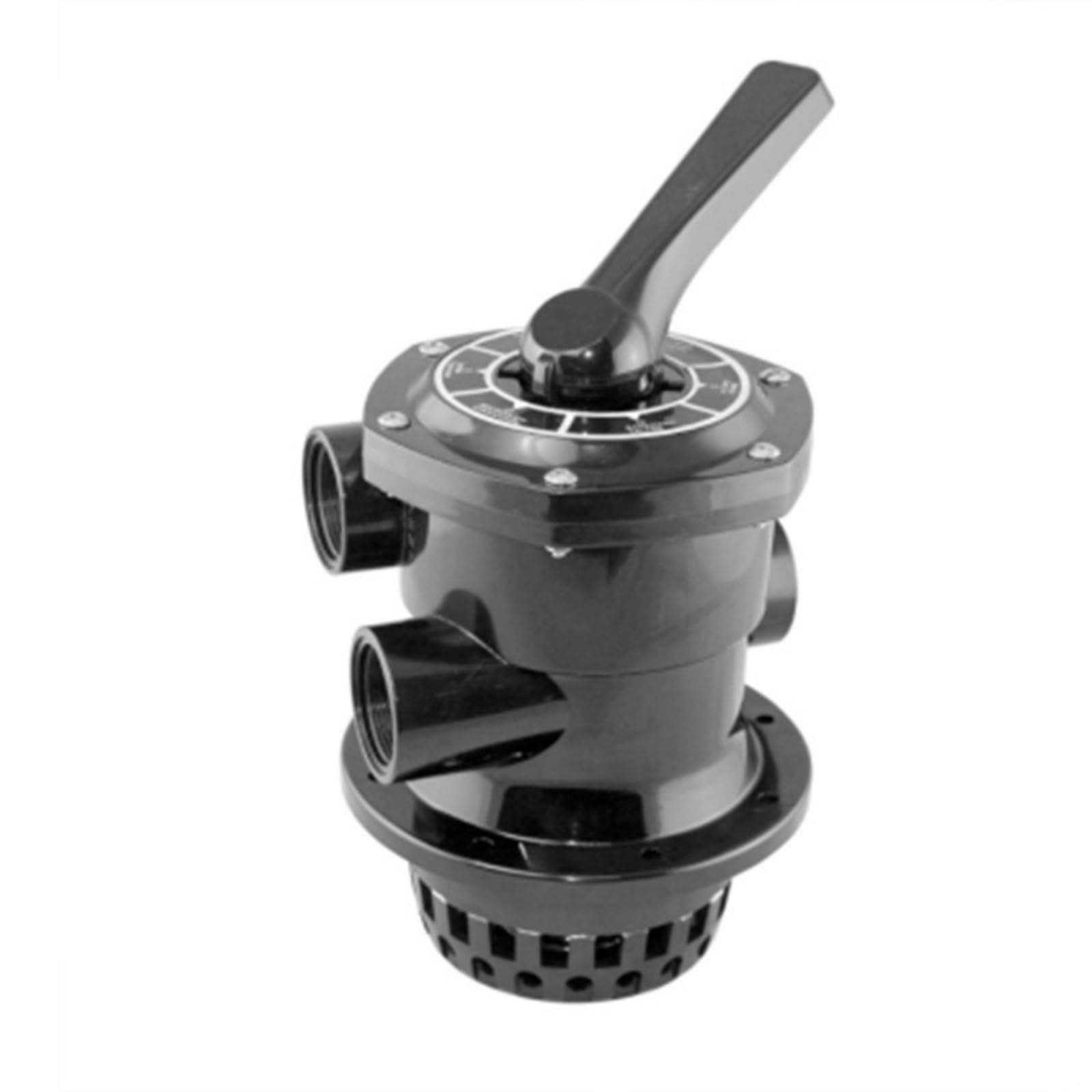 Colcolo Válvula de Lavado Conjunto Cabezal de Filtro de Arena Válvula Multipuerto de Piscina Unidad de Control con Montaje de Puertos de 1.5 Pulgadas Adecuada, Negro, 1.5 Pulgadas