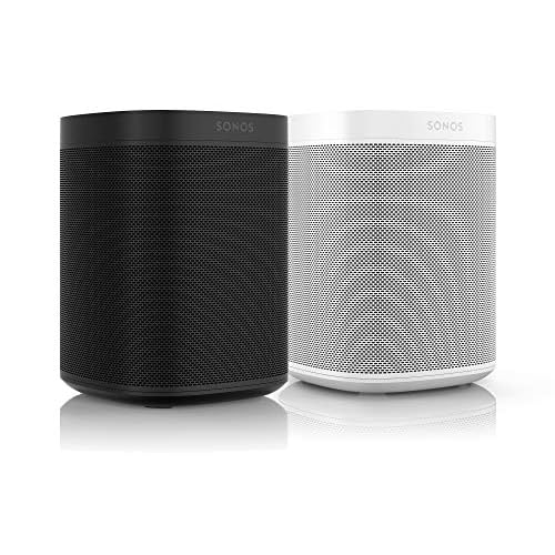 Sonos One Smart Speaker 2-Raum Set, weiß / schwarz – Intelligente WLAN Lautsprecher mit Alexa Sprachsteuerung & AirPlay – Zwei Multiroom Speaker für unbegrenztes Musikstreaming