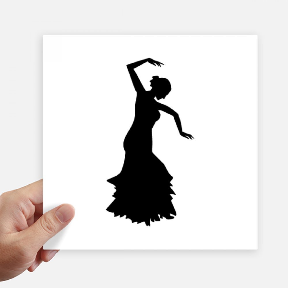 Autocollant danseur de danse folklorique DIYthinker carré 20 cm lot de 4 stickers multicolores