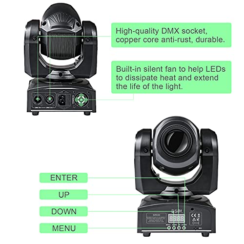 Led Moving Head Light 30W Dj Lights Stage Lighting With 8 Gobo 15 Color By Dmx And Sound Activated Control Spotlight For Disco Party Wedding Church Live Show Ktv Club... #TOP2