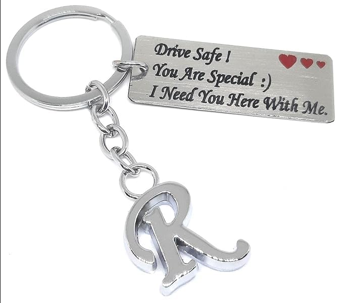 Blue Aura Drive Safe Message Metal Keychain For Home Office Bike ...