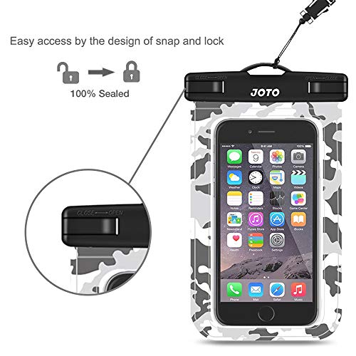 Joto Universal Waterproof Phone Pouch Cellphone Dry Bag Case For Iphone 14 13 12 11 Pro Max Mini Xs Xr X 8 7 6S Plus Se, Galaxy S21 S20 S10 Plus Note 10+ 9, Pixel 4 Xl Up To 7"-Camogrey #TOP5