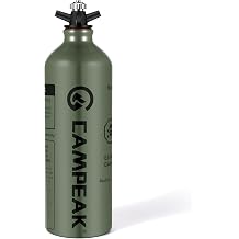 1L Portable Liquid Fuel Bottle Camping Outdoor with Safety Valve