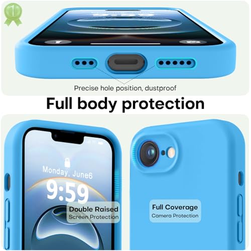 Image of LOVE 3000 Designed for iPhone 16e /17e Case, Premium Silicone with [Soft Anti-Scratch Microfiber Lining] Shockproof Protective Phone Case for Men Women Girls 6.1 inch, Blue
