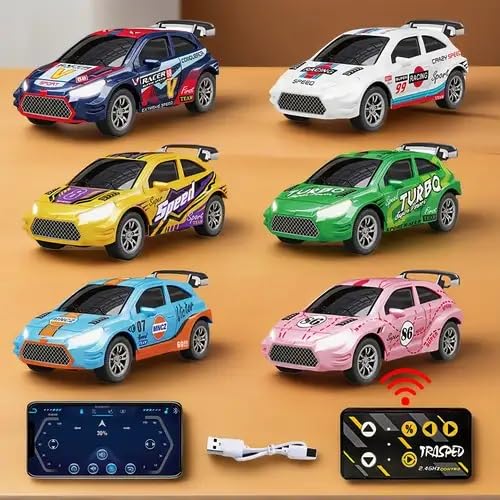 Image of Bestie toys Remote Control Small Car, 1:64 Scale Off-Road RC Car, USB Rechargeable 2.4GHZ Three Speed Indoor Alloy Vehicle for Kids (Austin Model with App Control)