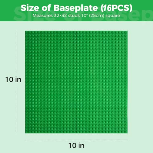 Image of Classic Baseplates Building Plates-10 inch x 10 inch Building Boards,100% Compatible with All Major Brands and Activity Table, Creative Platforms Mats for Toy Bricks (Sand Green Gray Blue, 16 Pack)