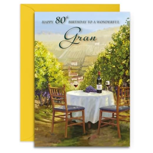 Tarjeta de felicitación de cumpleaños de Olivia Samuel con diseño de sol y vino, tamaño mediano (tamaño A5, 148 mm x 210 mm) con sobre de cierre y cierre