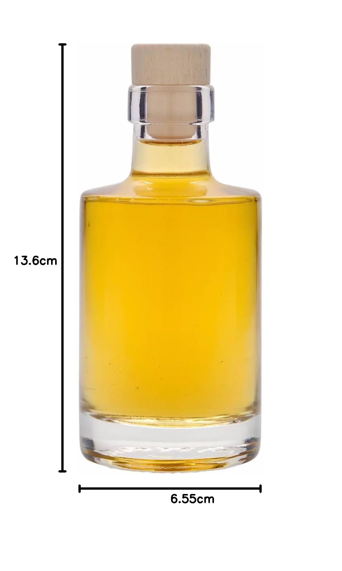 Zestaw 24 szklanych butelek 200 ml Aventura okrągłe, przezroczyste, z korkiem