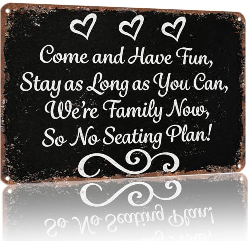 TinVxvo Vintage Funny Metal Sign No Seating Plan Wall Decor 12x8 Inch