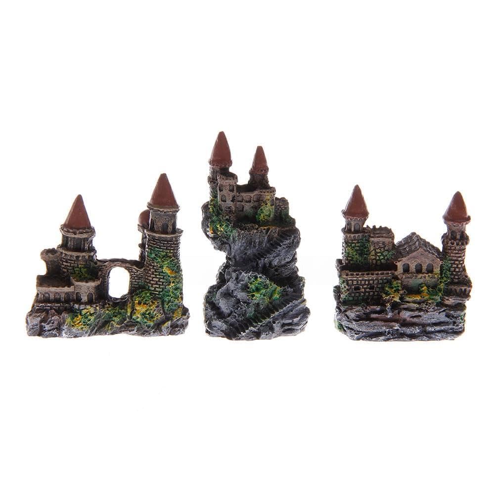 NEWFT Aquarium Decoration Small Resin Castles Hideouts Stone Cave Fish for Accessories for Shrimp