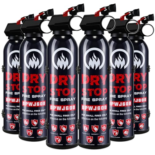 Image of 6Pack Dry Stop Fire Extinguisher for Home - Auto Fire Extinguisher for Truck Vehicle, 600g Dry Chemical Powder A B C Fire Extinguisher for Kitchen, Car, Boat, Marine, Portable Use (6Blue)