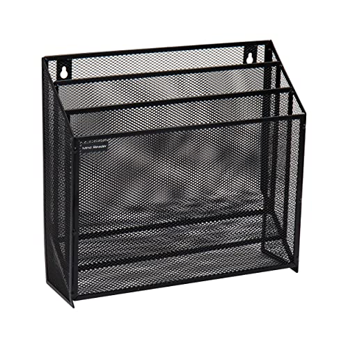 Mind Reader Vertical File Storage, Desktop Organizer, Wall Mount, Office, Metal Mesh, Black by Mind Reader - Image 7