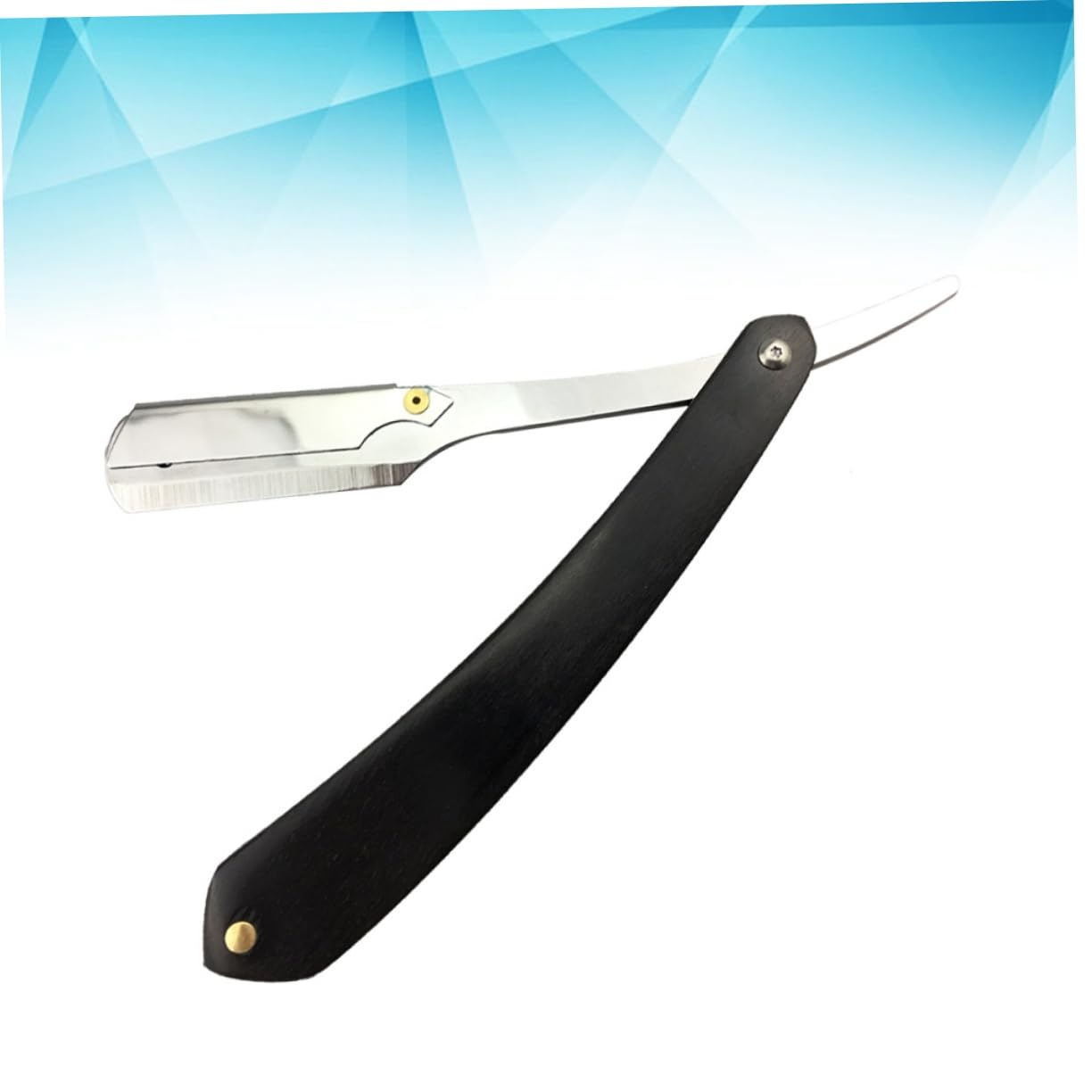 Beatifufu Manual Shaving Razor for Men Black Wooden Handle Single Easy to Use for Beard Sideburns Short Fine Hair Portable Space-saving for Travel or Home Use