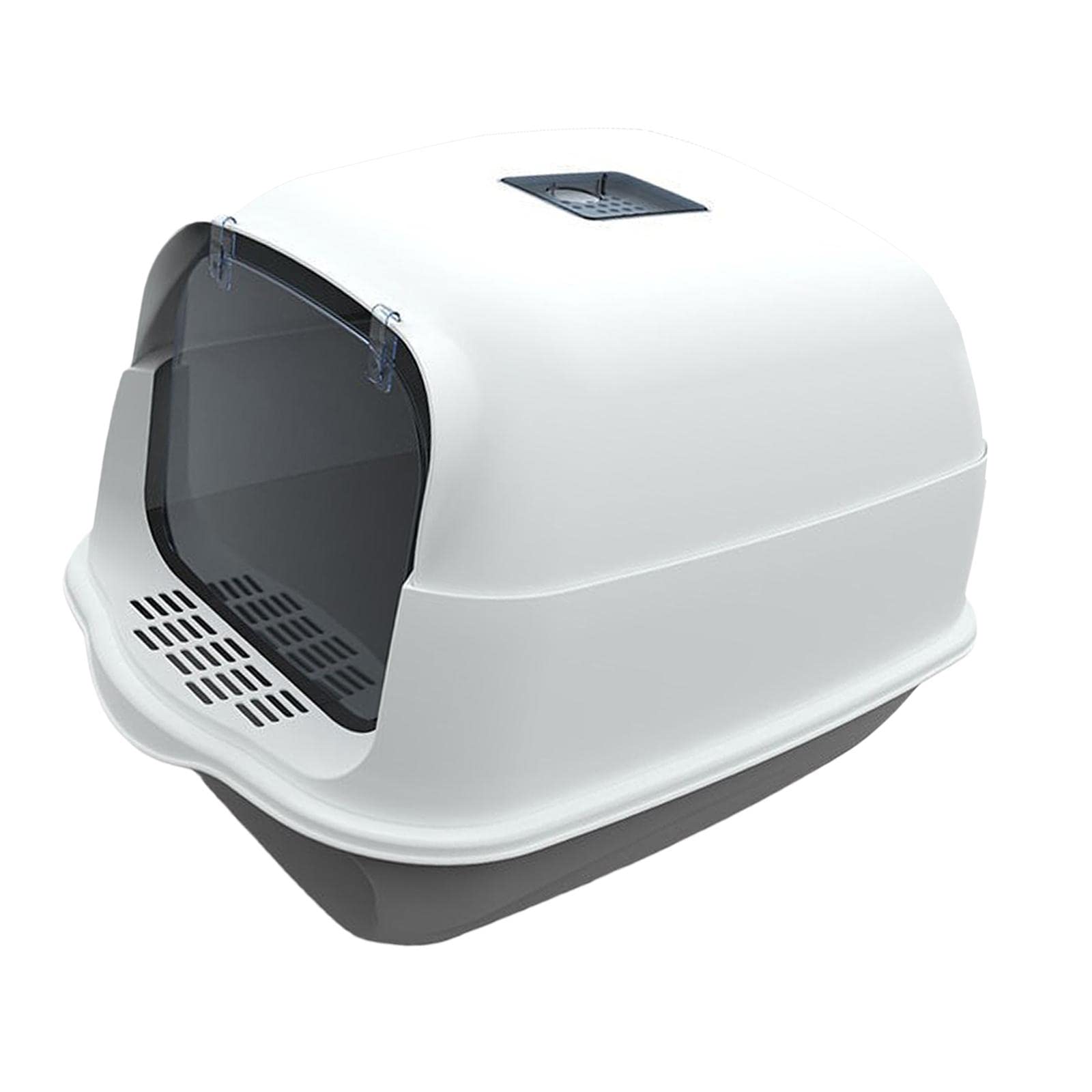 Toilettes pour Chat avec Couvercle, Entièrement Fermées et étanches, Fond Gris