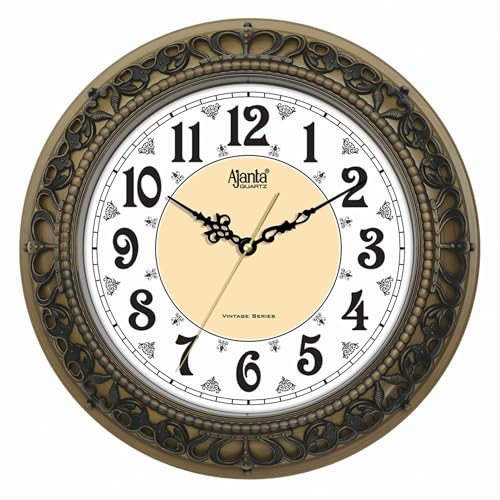 Image of Ajanta Wall Clock for Home and Offices Silent Sweep Movement 14 Inches Wall Clock Wall Watch (Oak 36 x 36 x 4 cm)