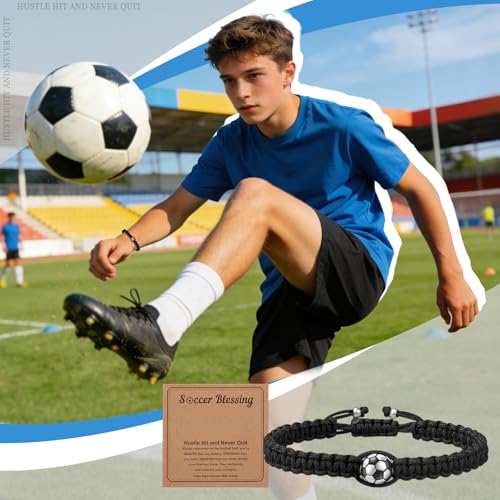 Pulsera de fútbol para niños, el regalo ideal de cuerda ajustable para hijos y adolescentes 7