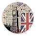 wffmx Londra Bandiera Britannica Orologio da Parete Decorazione della Casa Camera da Letto Orologio Silenzioso Tavolo da Parete Cucina Soggiorno Parete Orologio Digitale_ 30X30Cm