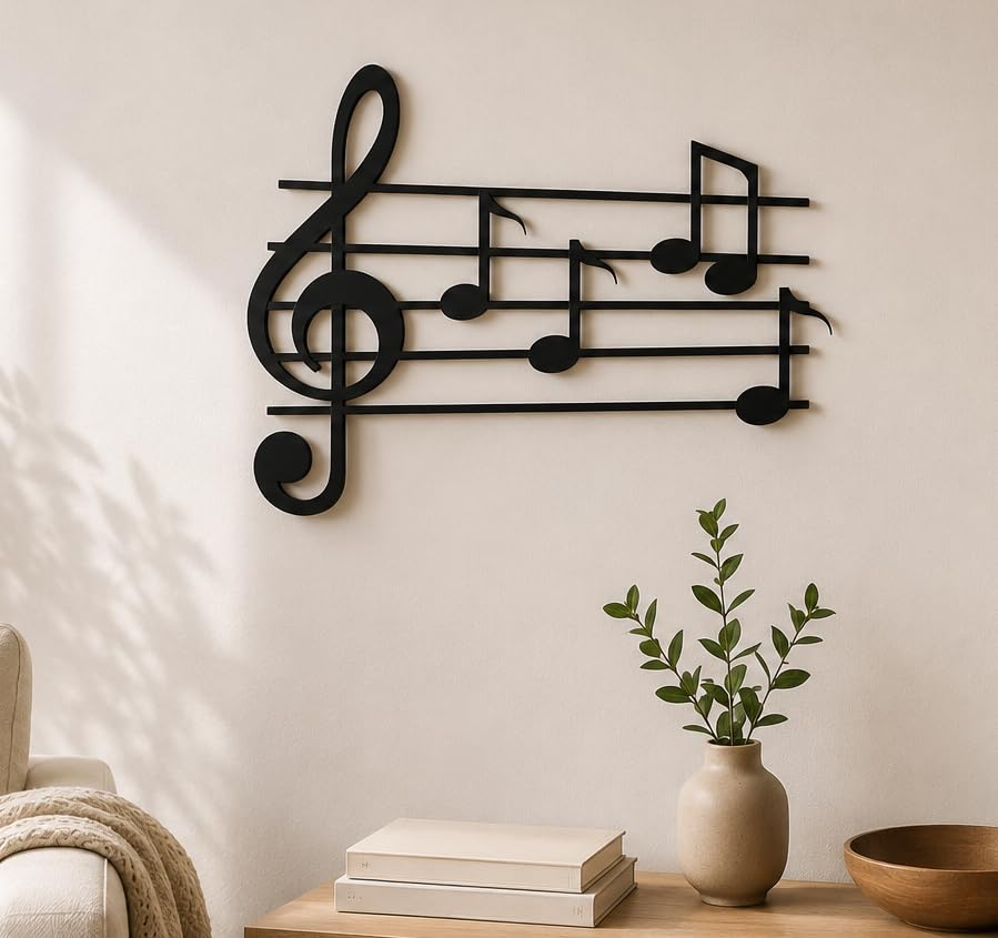 Pet-Jos Music Notes Wall Decoration Wooden Music Wall Deco Ornaments Minimalist Wall Art Hanging Decoration