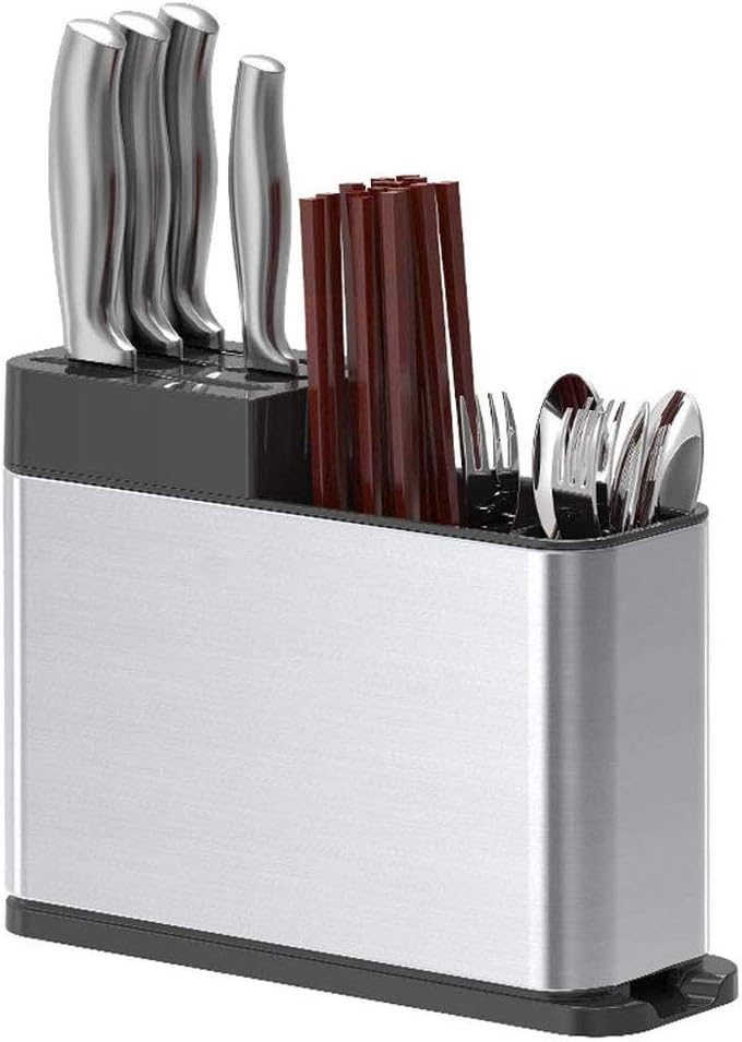 Stainless Steel Kitchen Knife Storage Rack - Chopsticks Knife and Fork Box Drain Tableware Storage Rack Knife Holder