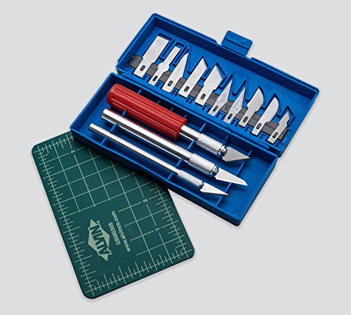 3D Print Clean-Up Kit - 17 Piece Steel Collet Knife Set With Self-Healing Cutting Pad – 3D Printer Support Material Removal & Cleaning Accessories – Precision Tools For 3D Prints #TOP6