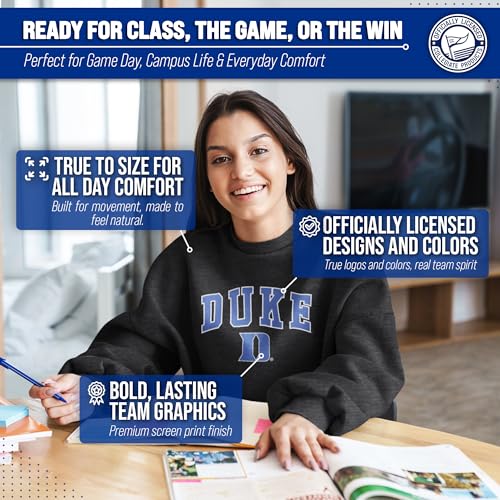 Image of NCAA College Sweatshirt Fleece Crewneck Pullover for Men and Women | Officially licensed NCAA college gameday crewneck pullover - 9 oz fleece lined sweatshirt with arch and logo design
