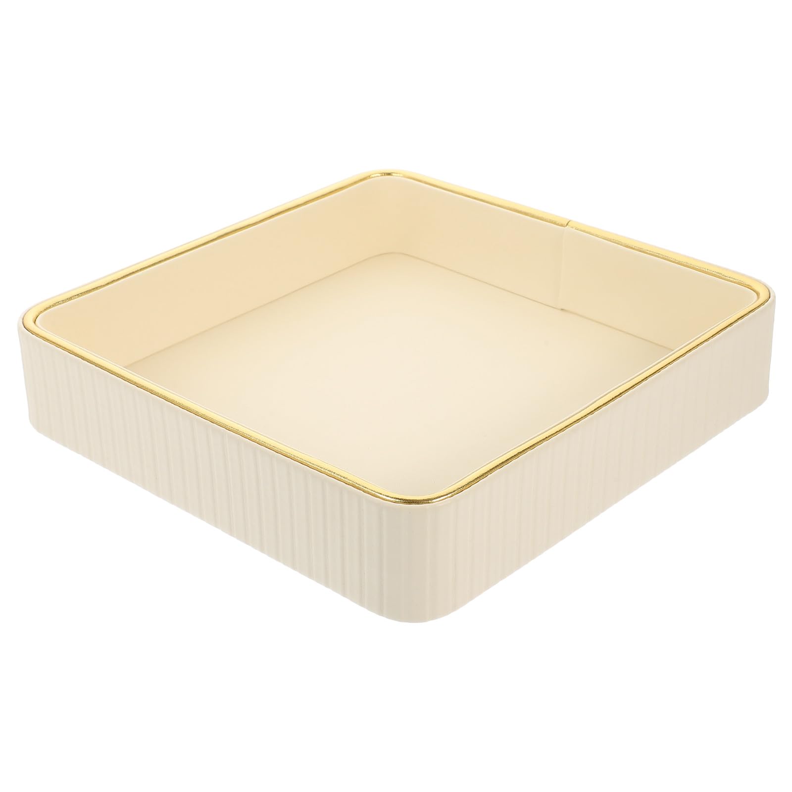 DOITOOL Bandeja para Llaves de Entrada Cuadrada Bandeja Organizadora de Joyas y Baratijas Borde Dorado Almacenamiento Práctico para Baño y Dormitorio