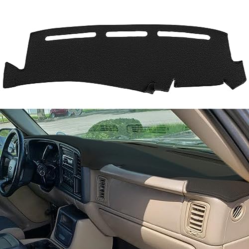 Dash Cover Mat Fit for 1999-2006 GMC Sierra/Chevy Chevrolet Silverado 1500 2500 3500 HD,2000-2006 GMC Yukon/Yukon XL/Chevy Suburban Tahoe Avalanche,Dashboard Pad Carpet (99-06 Black) Y44