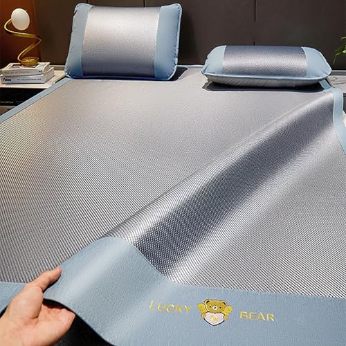 DUBTEDHOU Verano Esterilla para Dormir, Esterilla de bambú Plegable de Doble Cara for Cama(Brown,100 * 195cm)