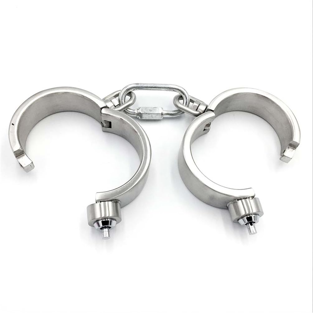 Hohe Qualität Handschellen Erwachsenes Handcuffs Slave Bondage Hand Manschette Erotik Fußfesseln Extremes BDSM Hand Cuff Fetisch Sexspielzeug Handfesseln für Frauen & Männer,Silber,Mann