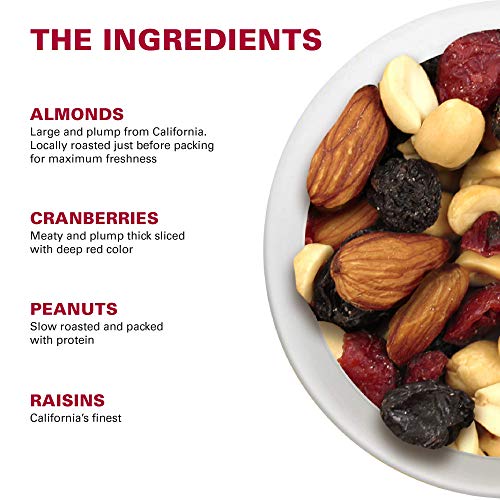 Power Up Trail Mix Trail Mix NonGMO Vegan Gluten Free No Artificial Ingredients Gourmet Nut oz Bag red, Almond Cranberry Crunch, 14 Ounce