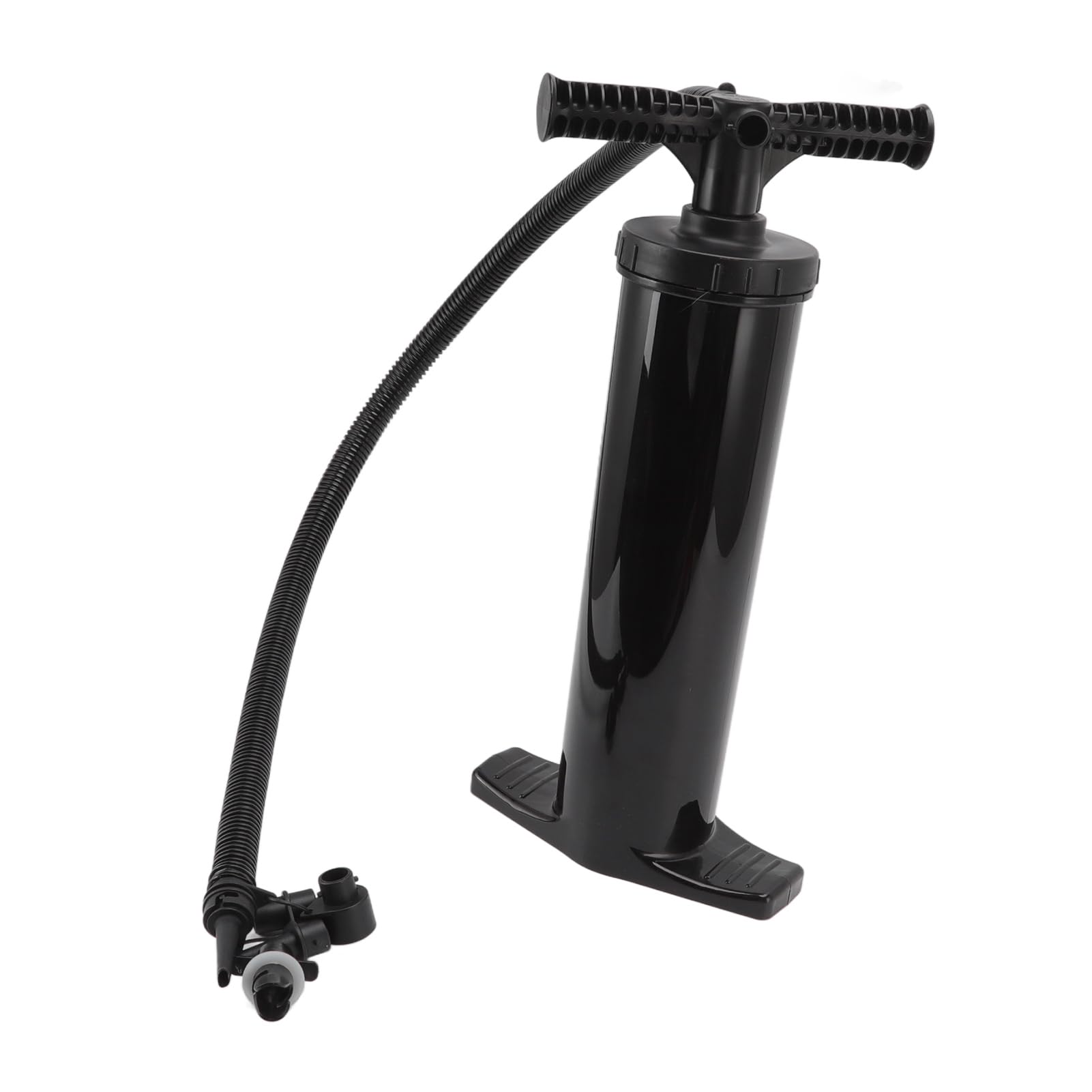 Ejoyous Pompa Ad Aria Tirata a Mano Pompa Gonfiabile Manuale ABS Flusso d'Aria a Doppia Azione con Tubo a Fisarmonica 3 Raccordi per Valvole per Materassi Ad Aria Zattere per Piscine Gommoni