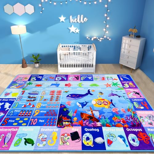 Mfmiudole Ocean ABC Learning Rug