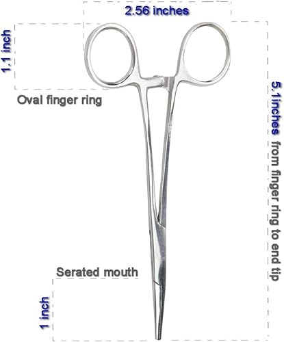 Miniatura 2 de Extractor de pelo de orejas y nariz para mascotas, recto y curvado, de acero inoxidable, pinzas de bloqueo de hemostato para el hogar, herramienta