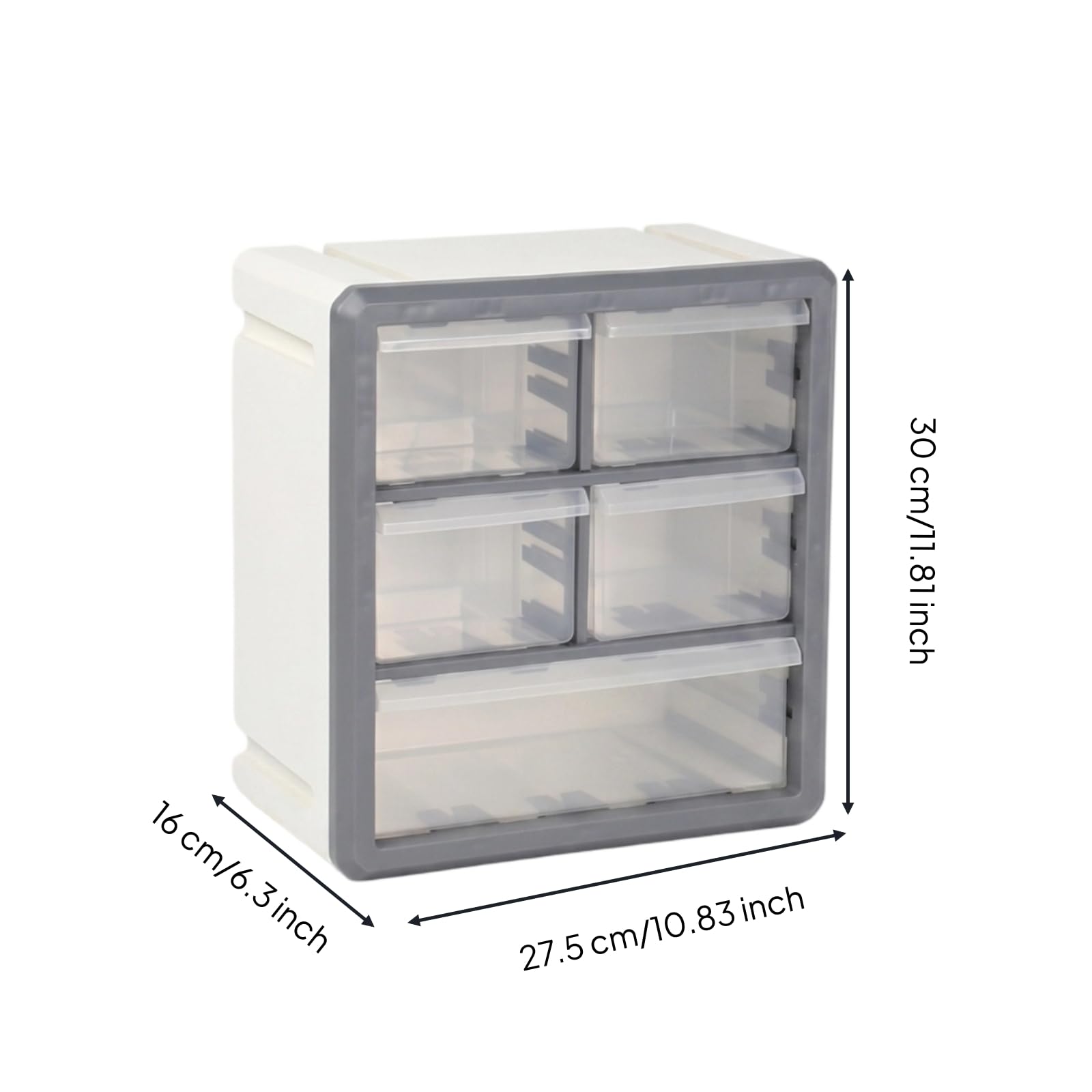 Organizador Escritorio 9 Cajones, Gris, Caja De Almacenamiento De Escritorio Con 3 Cajones