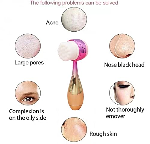 Facial Cleansing Brush 2 In 1Double-Sided Facial Cleaning Brush With Soft Bristles For Deep Pore Exfoliation, Wash Makeup, Massaging (Green) #TOP3