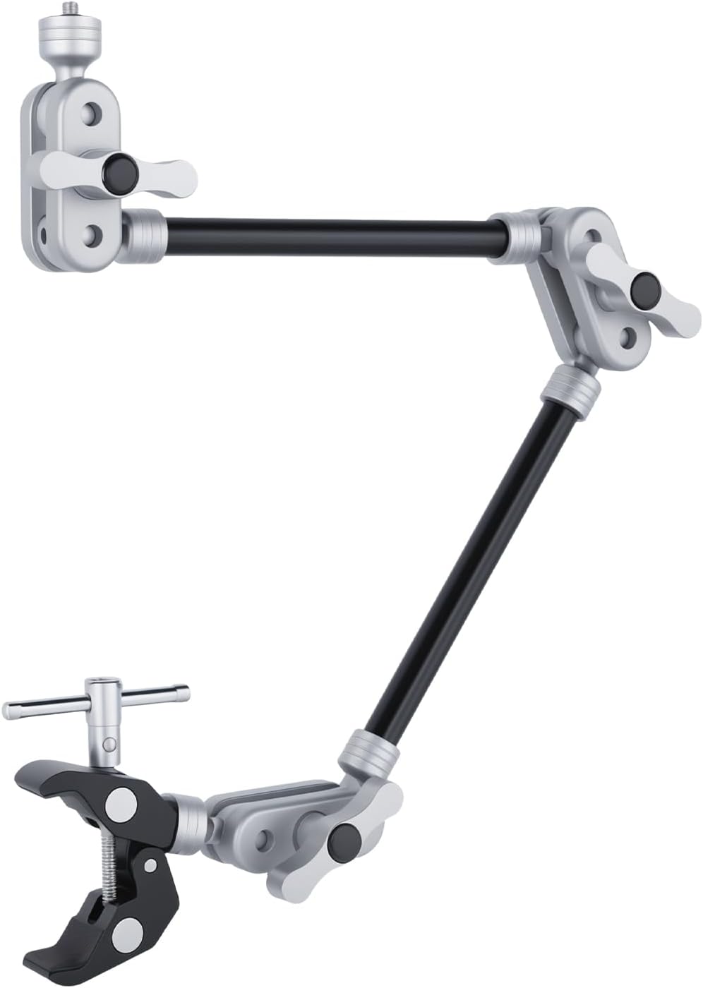 UTEBIT 22" Magic Arm w Clamp Mount, Desk Camera Mount Articulating Friction Boom w Arm 1/4" Thread Adapter, Overhead Desk Phone Mount for Video Light Webcam Microphone Action Camera Content Creators