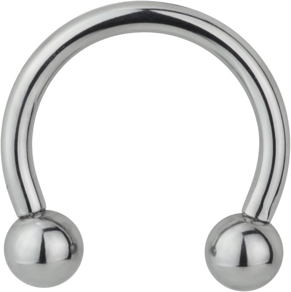 Forbidden Body Jewelry 14g 11mm Surgical Steel Internally Threaded Horseshoe Body Piercing Ring