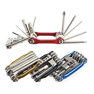Senven 11 en 1 MultifunciÃ³n Bicicleta Reparacion Herramientas, Multiusos Bici Herramientas, Mini Plegables Herramientas, Mantenimiento Herramientas Kit â Rojo