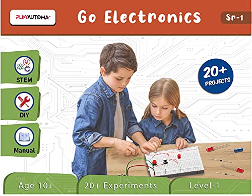 Image of PLAYAUTOMA Go Electronics Sr-1, 20+ Electronics Experiments, DIY Electronics Circuits, STEM Learning kit, for 10+ Years, Multicolor