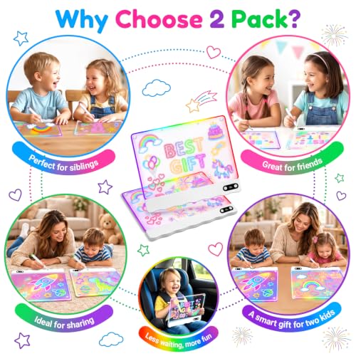 2-Pack Rechargeable LED Light-Up Drawing Board Toy for Kids 19.99 + Free Shipping + 50% Off Code OLN1KCG3 - image 2