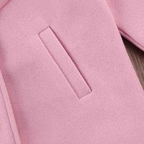 Toddler Girls Trench Coat Long Winter Jacket Kids Girls' Dress Coat Wool Blend Long Peacoat Faux Fur Jacket Outerwear4