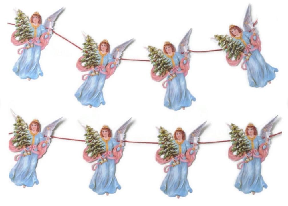 Christmas Angel Garland Victorian Style Festive Bunting Hanging Frieze Decor New