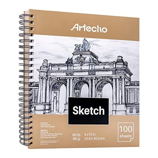 Artecho Sketchbook A4 100 Hojas 90gsm, Cuaderno de Dibujo, Blanco Natural, Encuadernado en Espiral, Papel de Dibujo Duradero Sin Acido.
