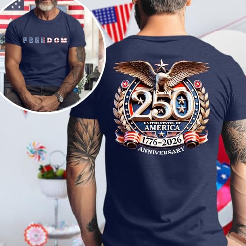 Image of Ithalt Men's American Flag Shirt 4th of July T-Shirt USA Patriotic Tee Shirt Independence Day Top